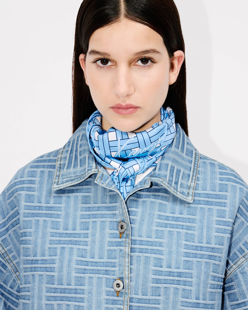 'KENZO Weave' jacquard oversized shirt in japanese denim 6