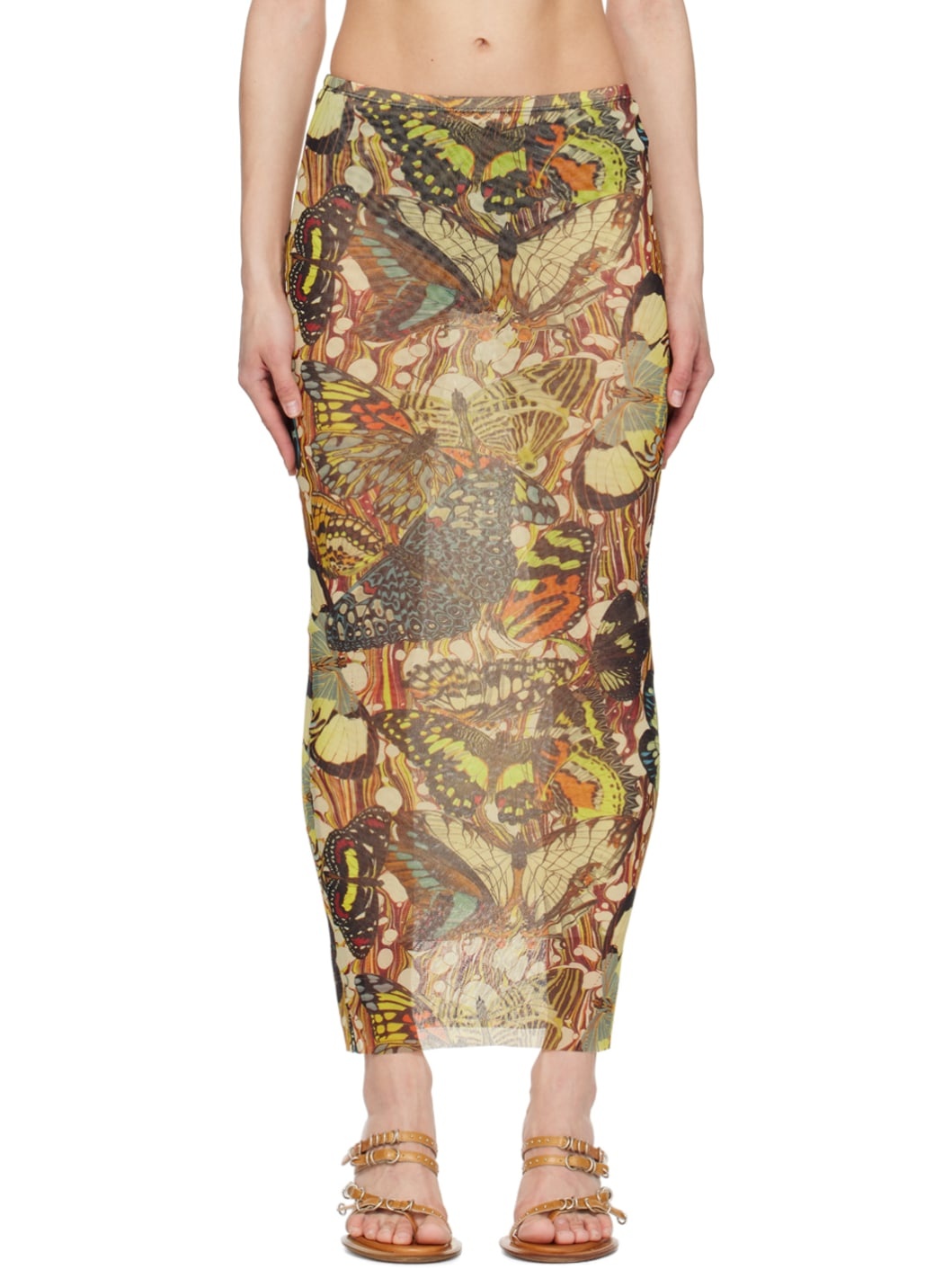 Yellow Butterfly Maxi Skirt - 1