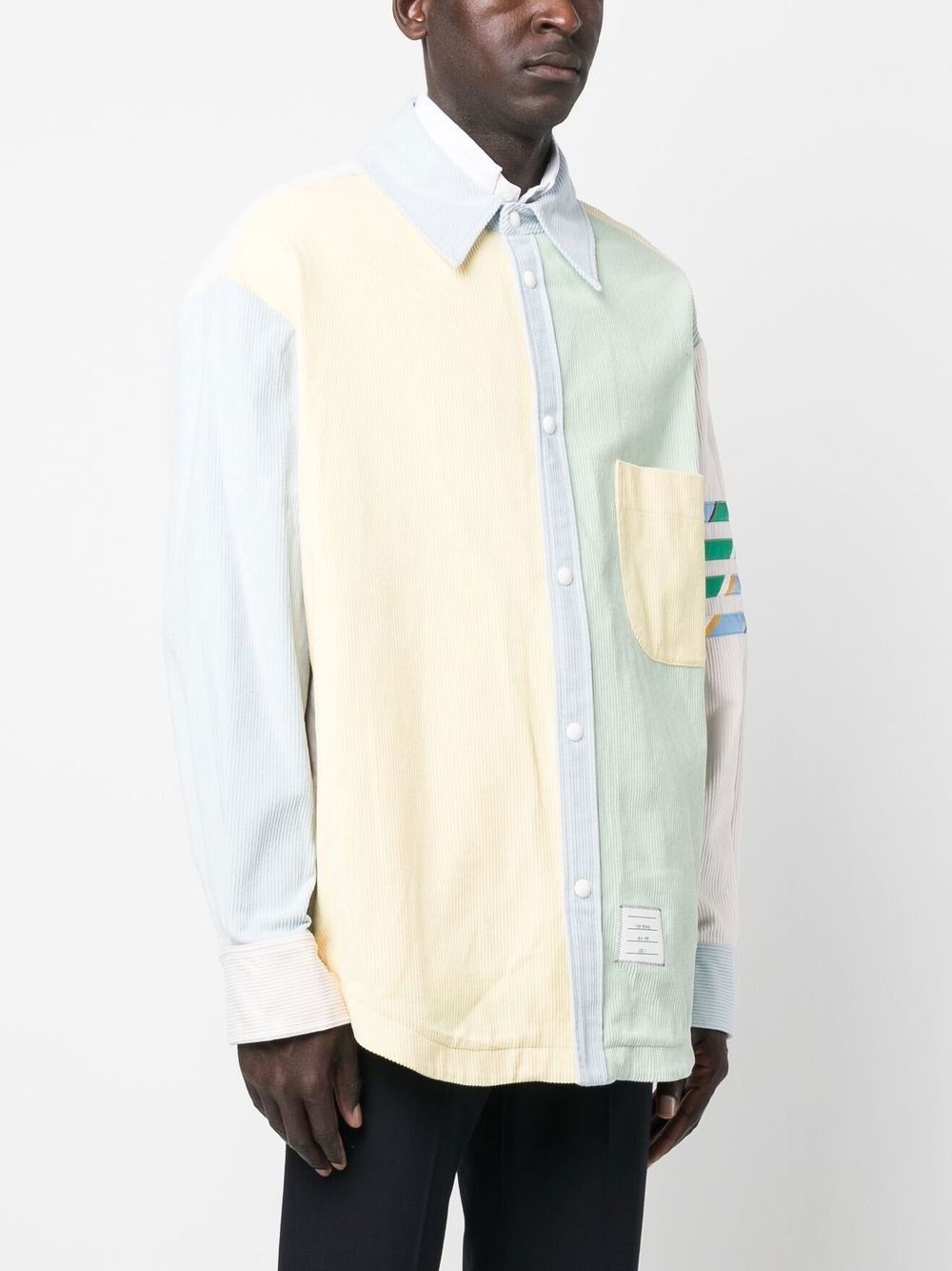 panelled-design pastel shirt - 3