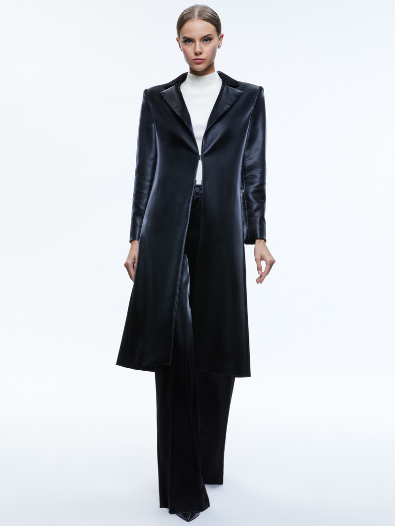 MYA VEGAN LEATHER LONG BLAZER 5