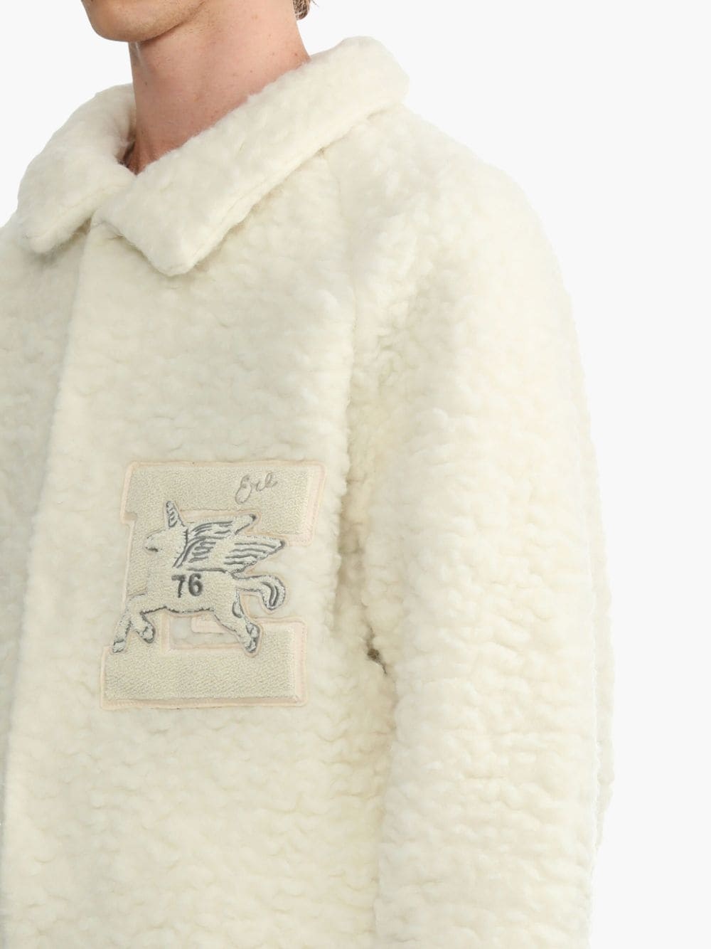 fleeced wool bomber jacket - 5