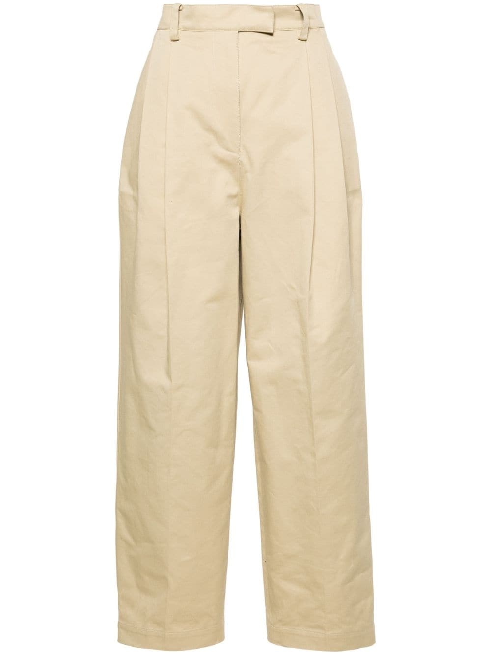 pleated cotton trousers - 1