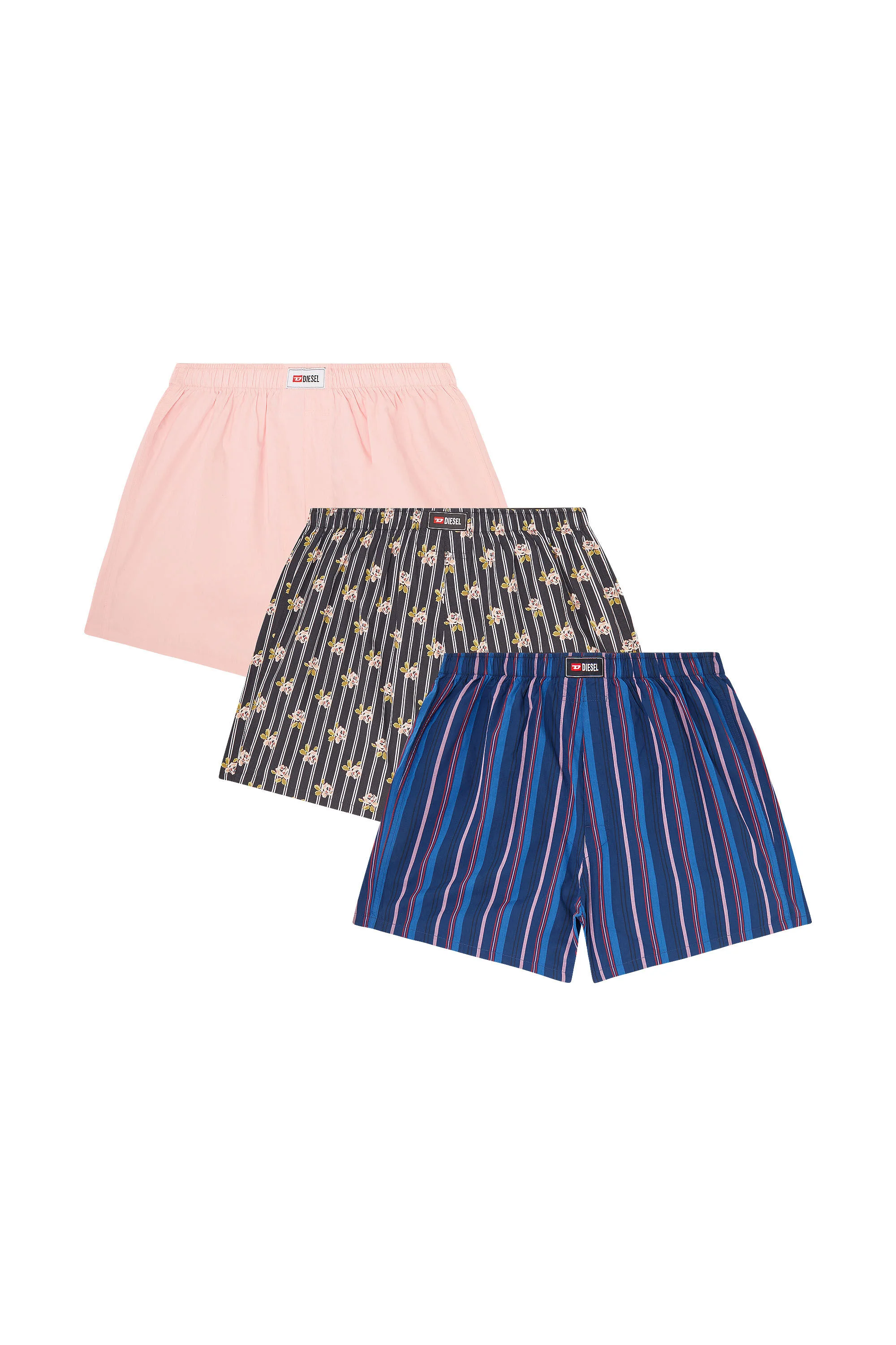 3-PACK COTTON BOXERS SOLID STRIPE FLORAL - 1