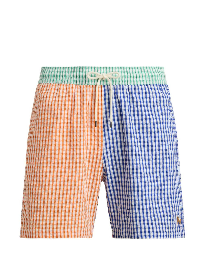 Gingham-pattern swim shorts 1