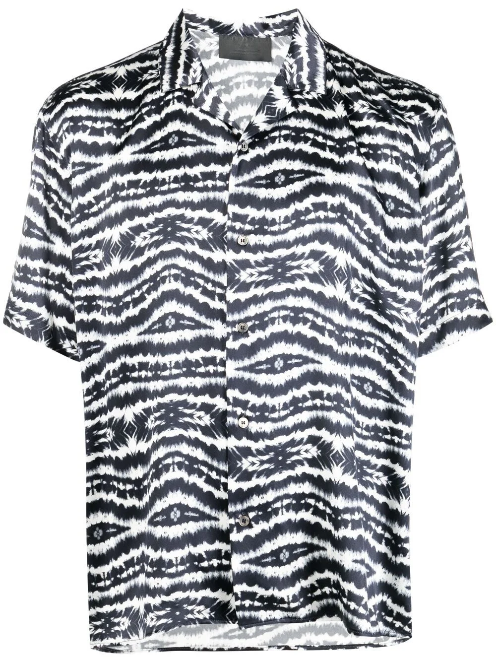 tie-dye print bowling shirt - 1