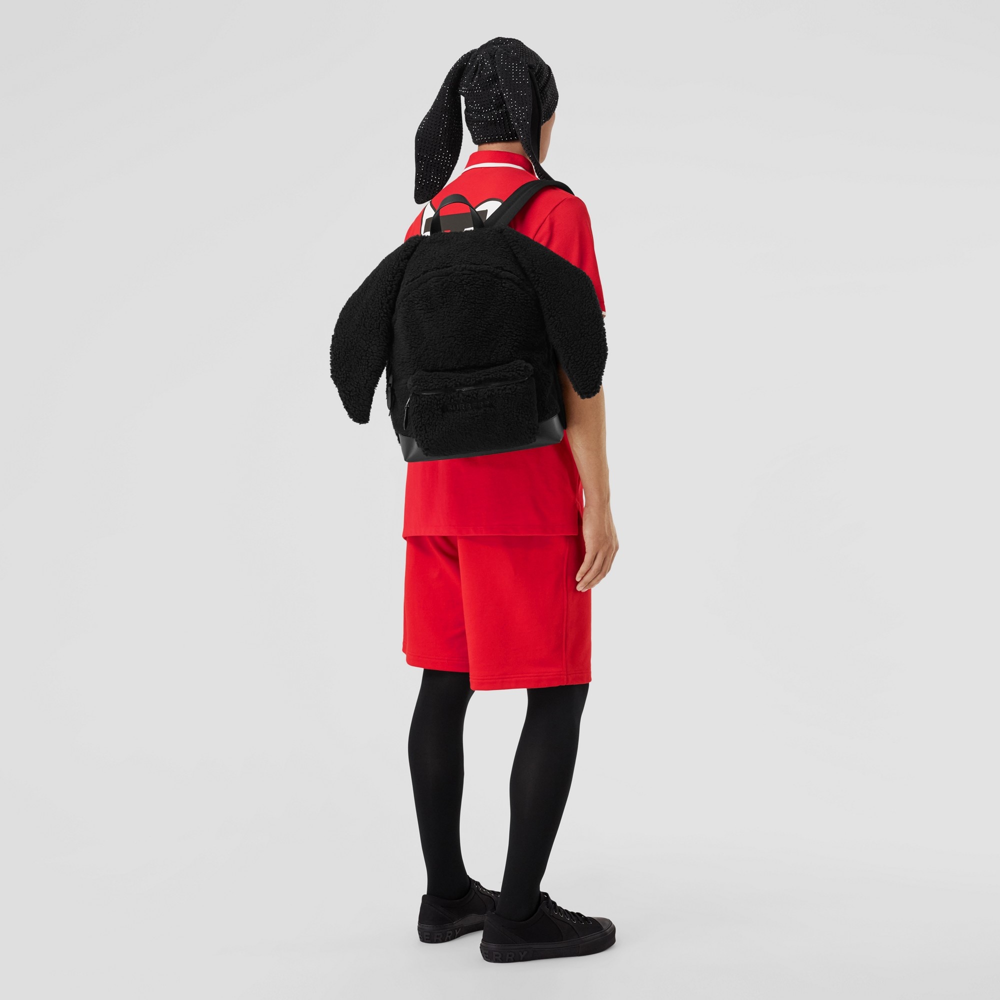 Rabbit Detail Fleece Backpack - 6