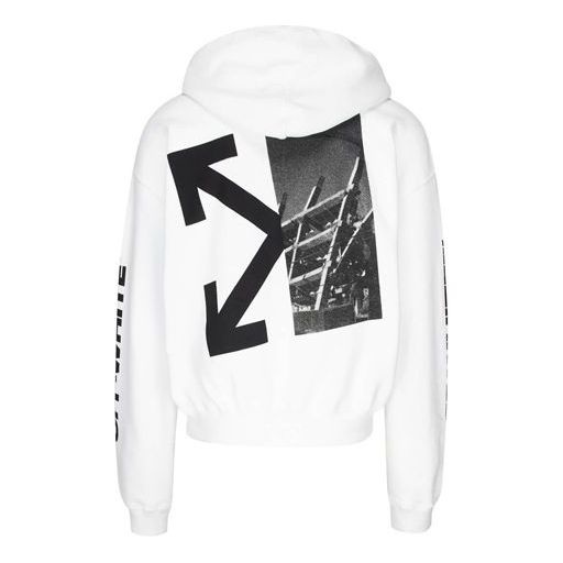 Off-White Split Arrows Hooded Fleece Men White OMBB037E19D250100110 - 2