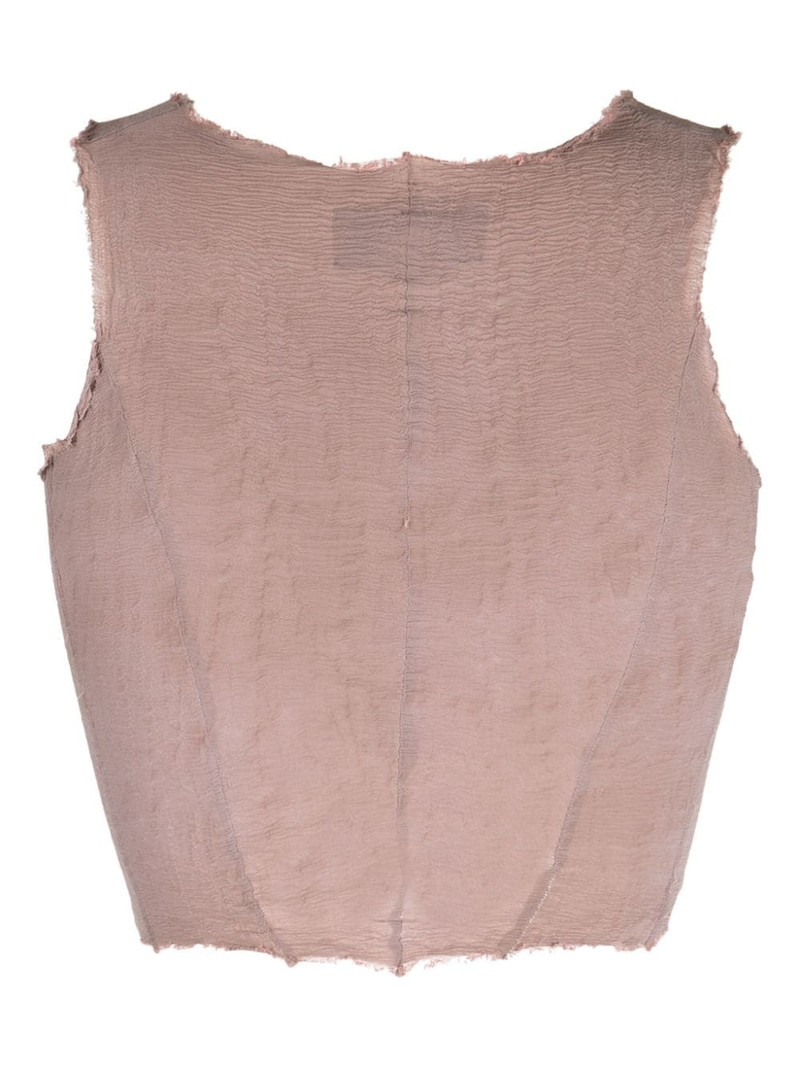 Marc Le Bihan raw-cut crew-neck crop top outlook
