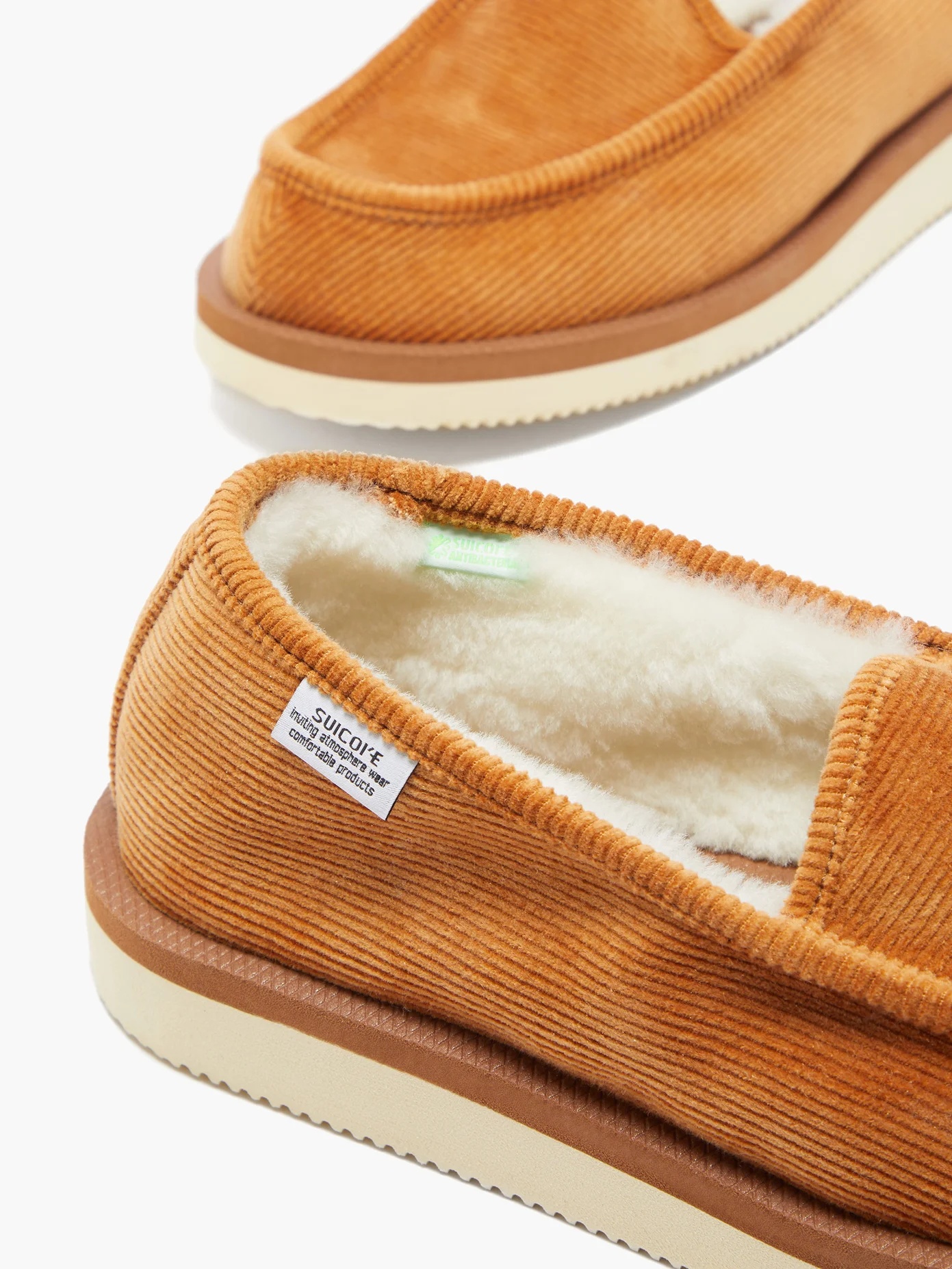 Corduroy shearling-lined slippers - 6