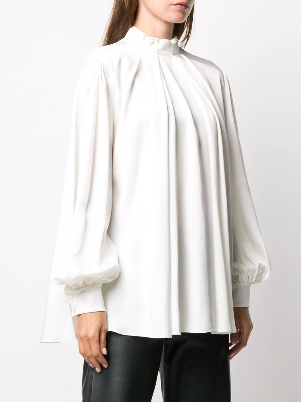 pleated silk blouse - 3