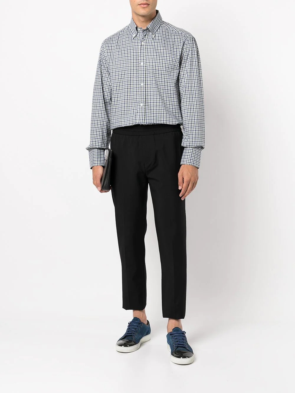 checked-print cotton shirt - 2