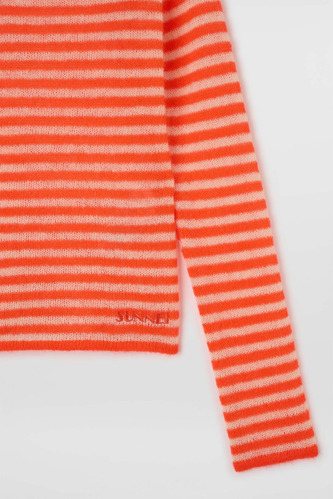 STRIPED MOHAIR POLO / off white & orange stripes - 5
