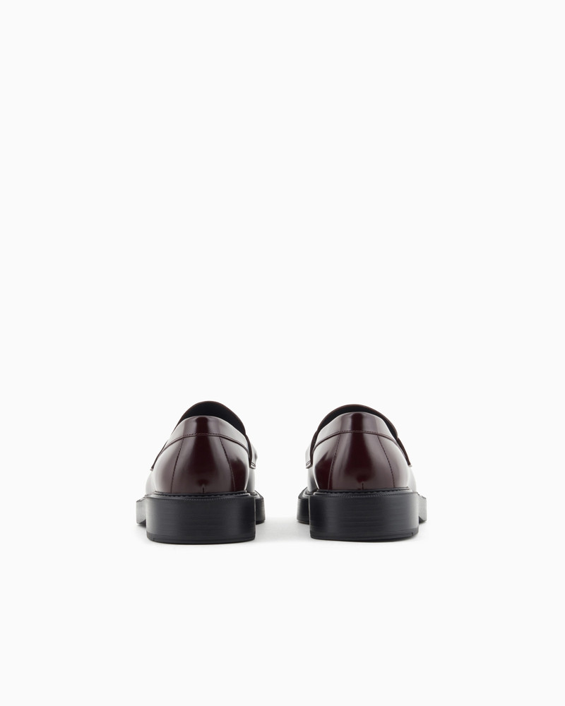 EMPORIO ARMANI BRUSHED LEATHER LOAFERS outlook