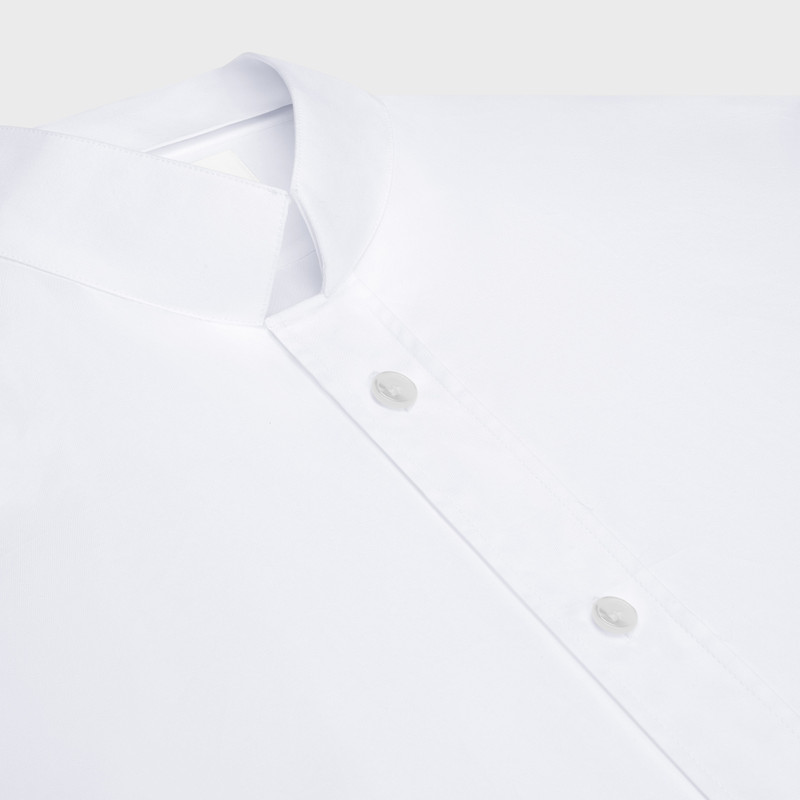 loose shirt with inverted collar in cotton poplin 3