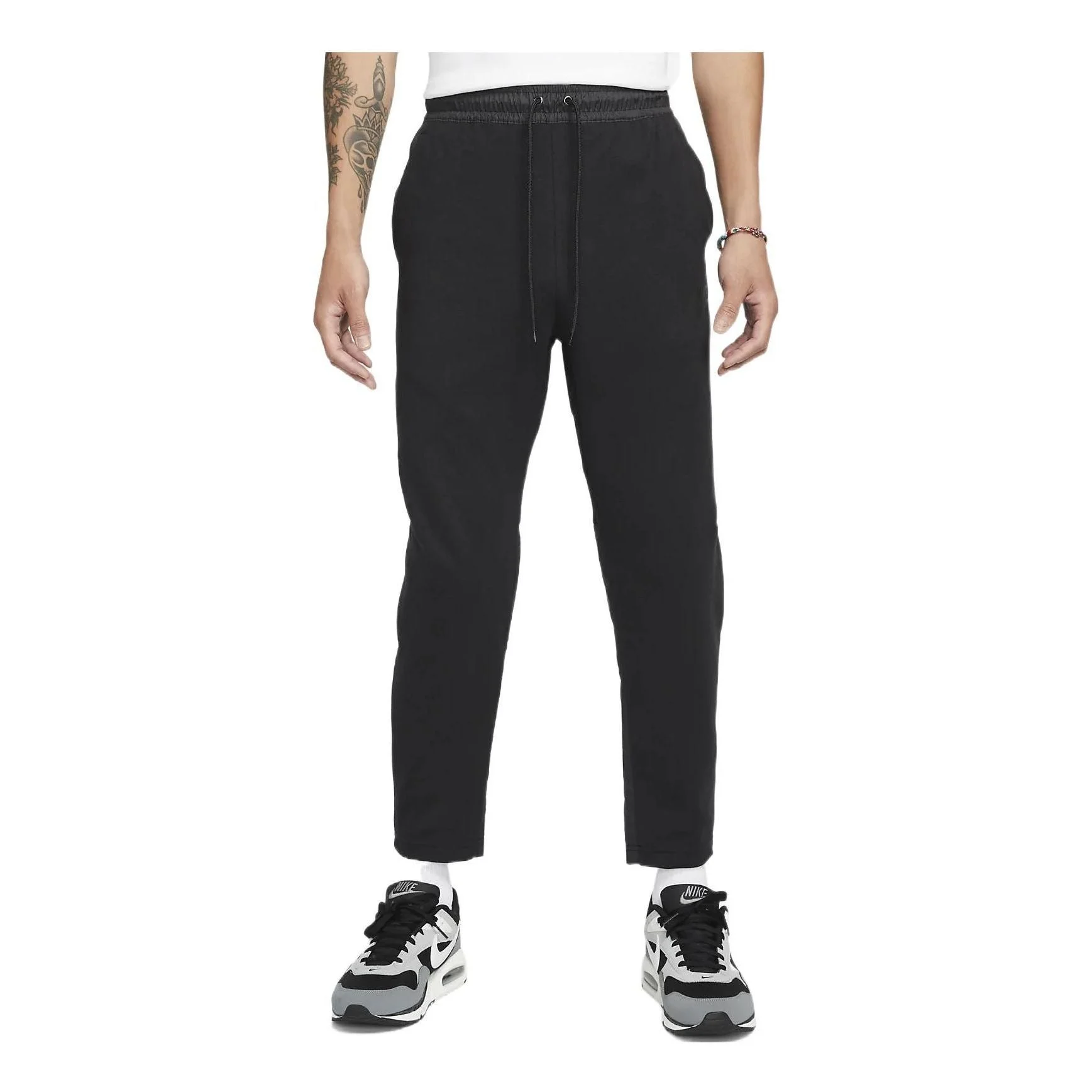 Nike Solid Color Waist Lacing Straight Casual Pants/Trousers Men's Black DD7013-010 - 1