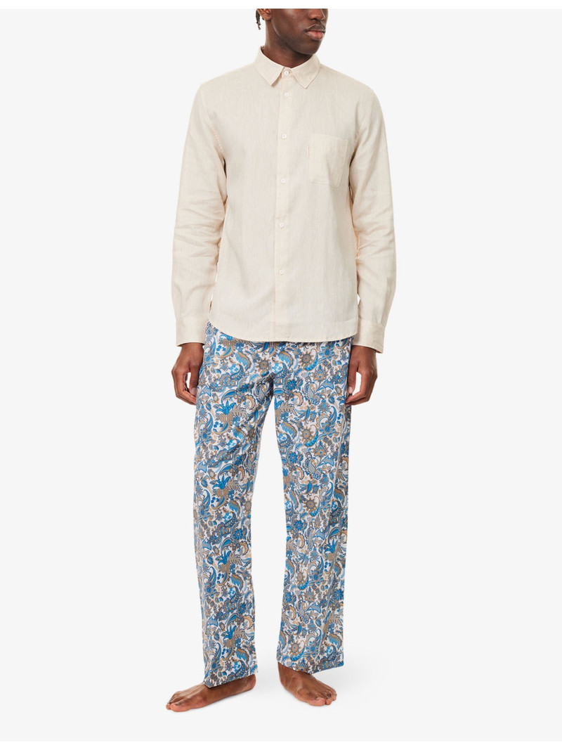 Derek Rose Monaco Long-Sleeve Linen Shirt outlook