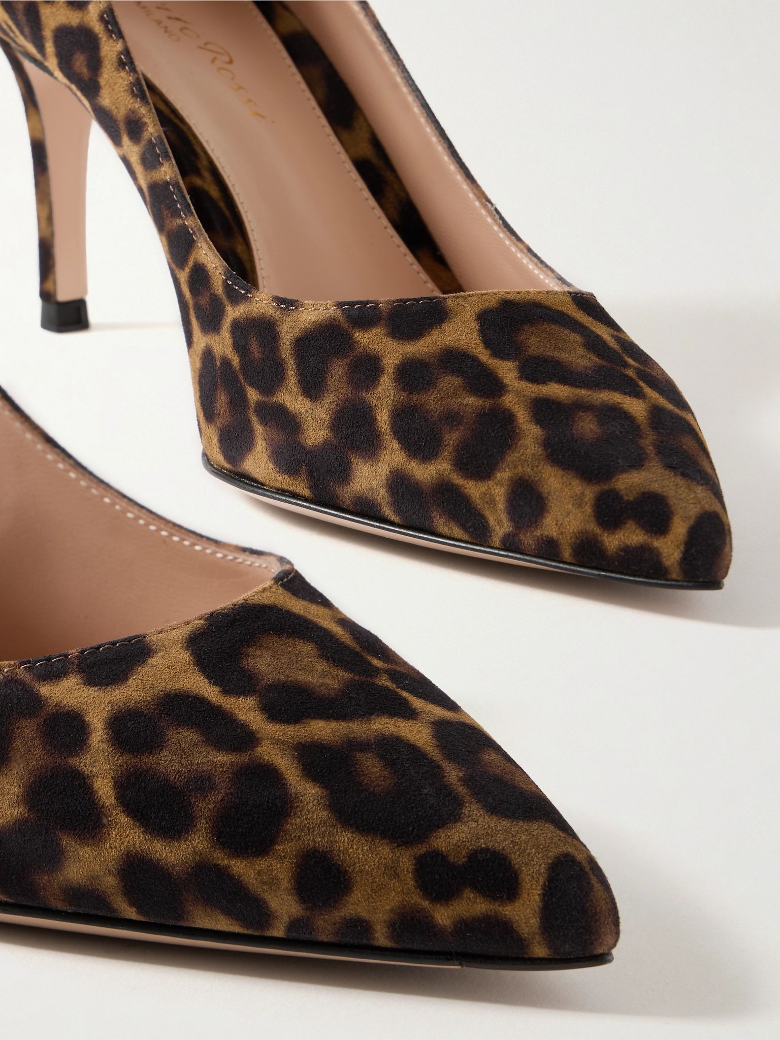 Gianvito 70 leopard-print suede pumps Leopard print - 4