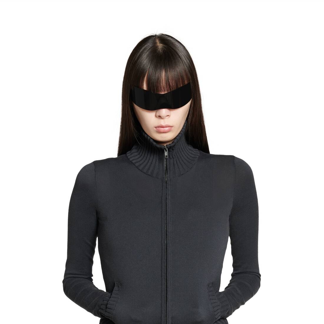 Women's Bb Paris Icon Knotted Fitted Zip-up Jacket in Black - 5