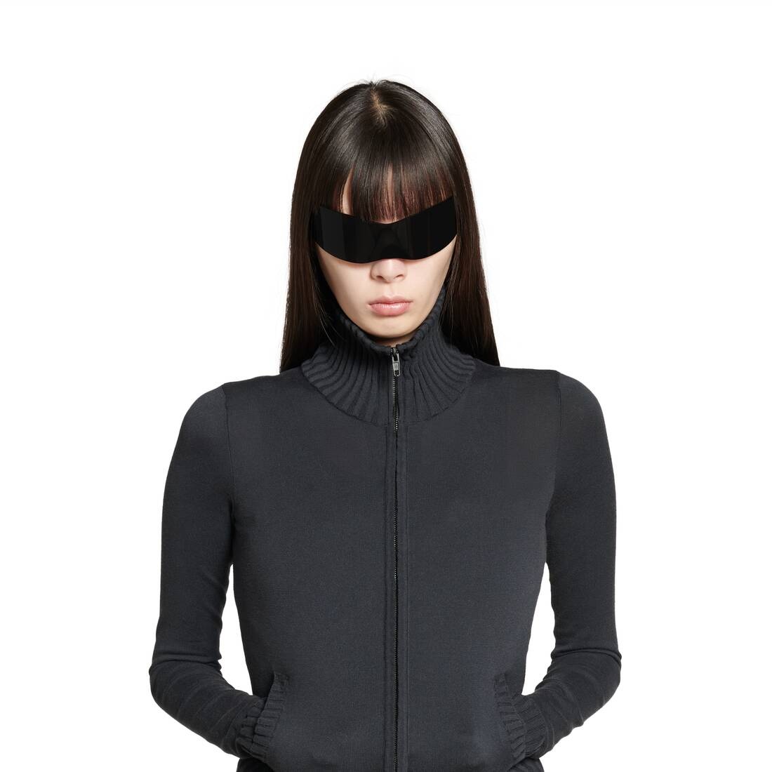 Women's Bb Paris Icon Knotted Fitted Zip-up Jacket in Black - 5