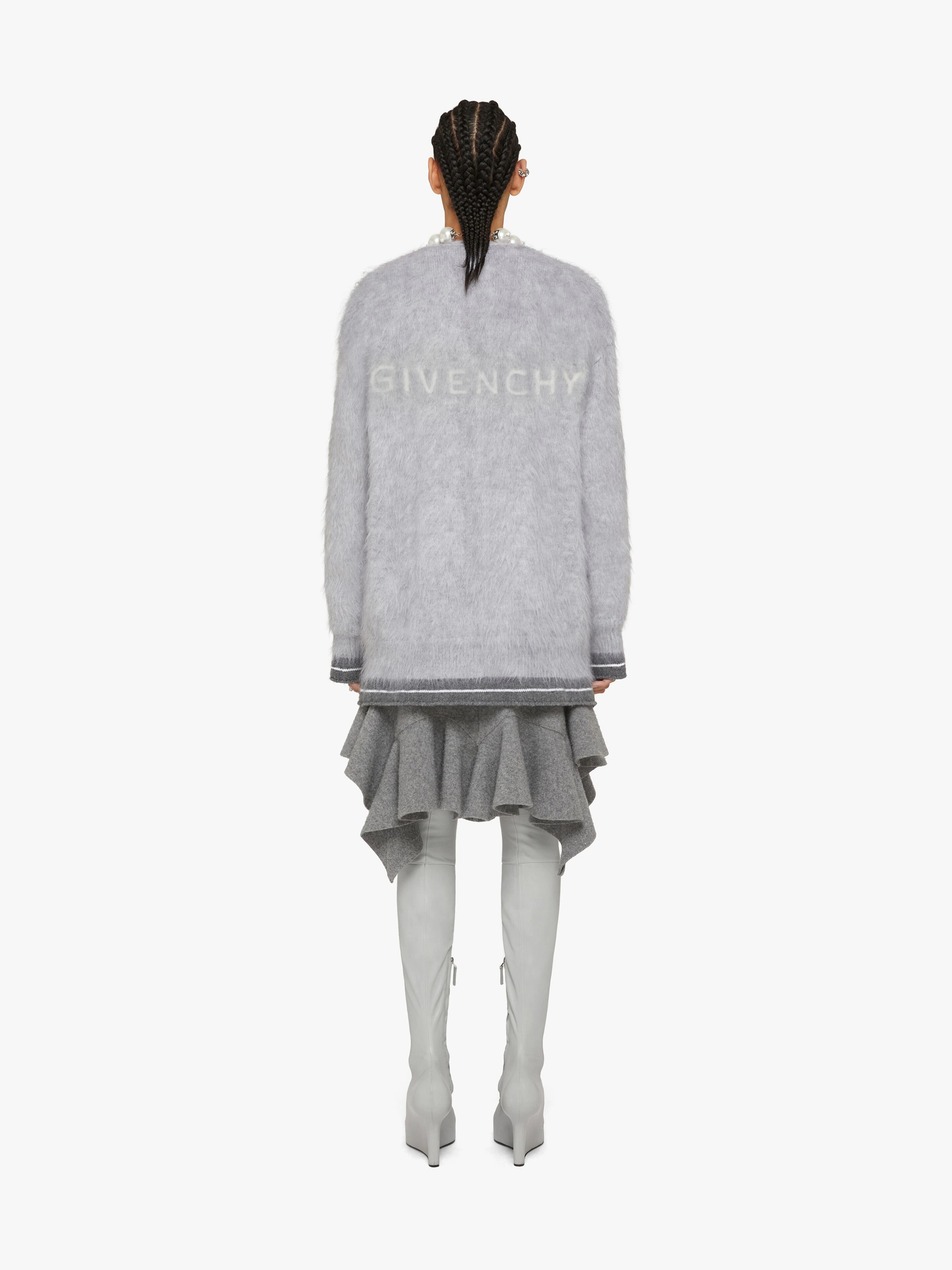 CARDIGAN IN GIVENCHY 4G BRUSHED MOHAIR - 4