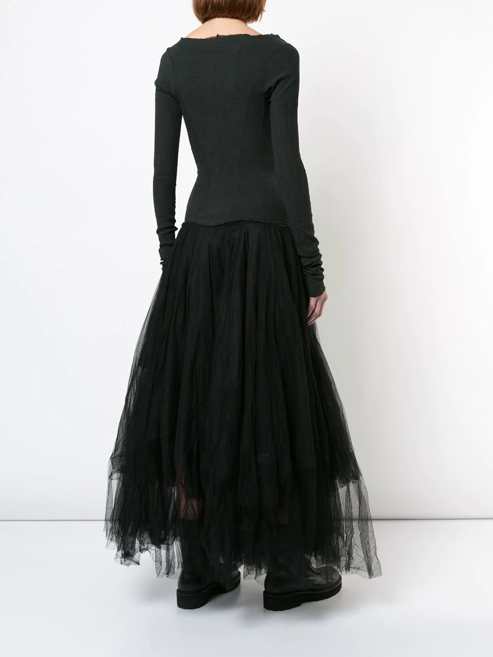 flared longsleeved tulle dress - 4