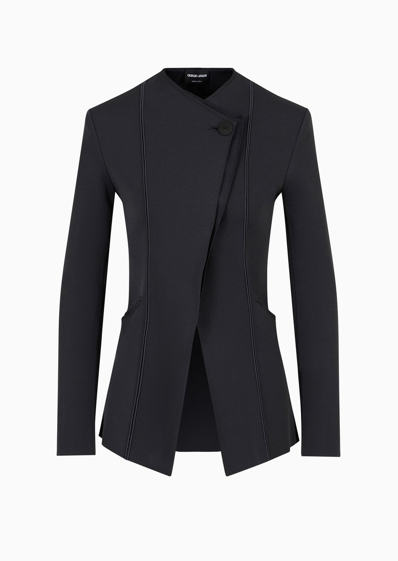 Single-breasted, viscose-blend jacket - 1