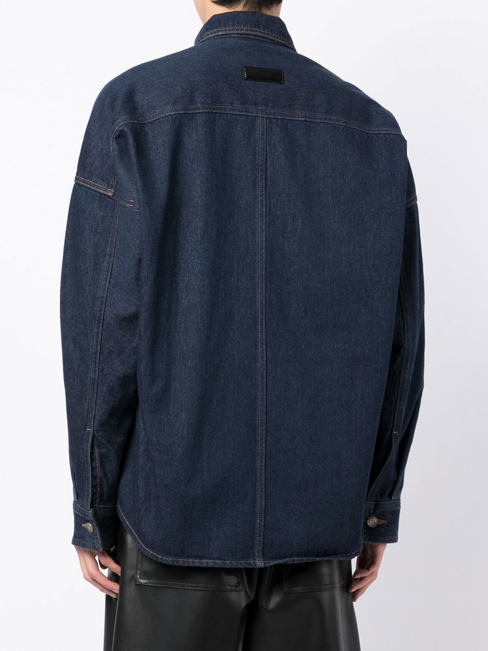 logo-patch denim shirt - 4