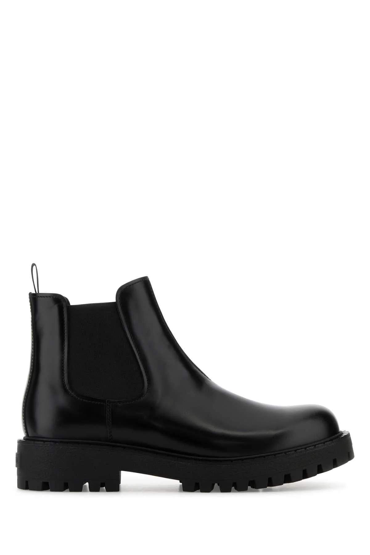 Prada Men Black Leather Ankle Boots - 1