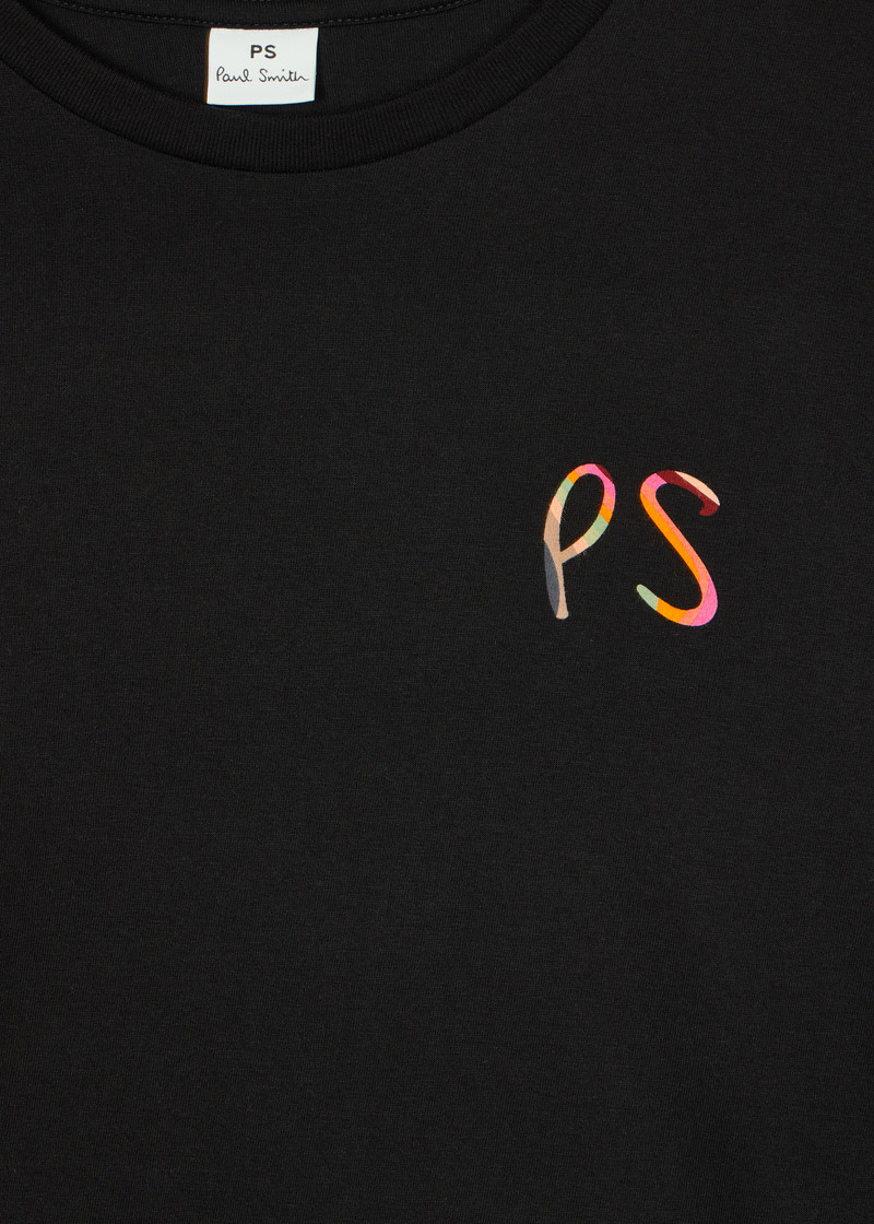 Paul Smith Women's Black 'Swirl' PS Logo T-Shirt outlook