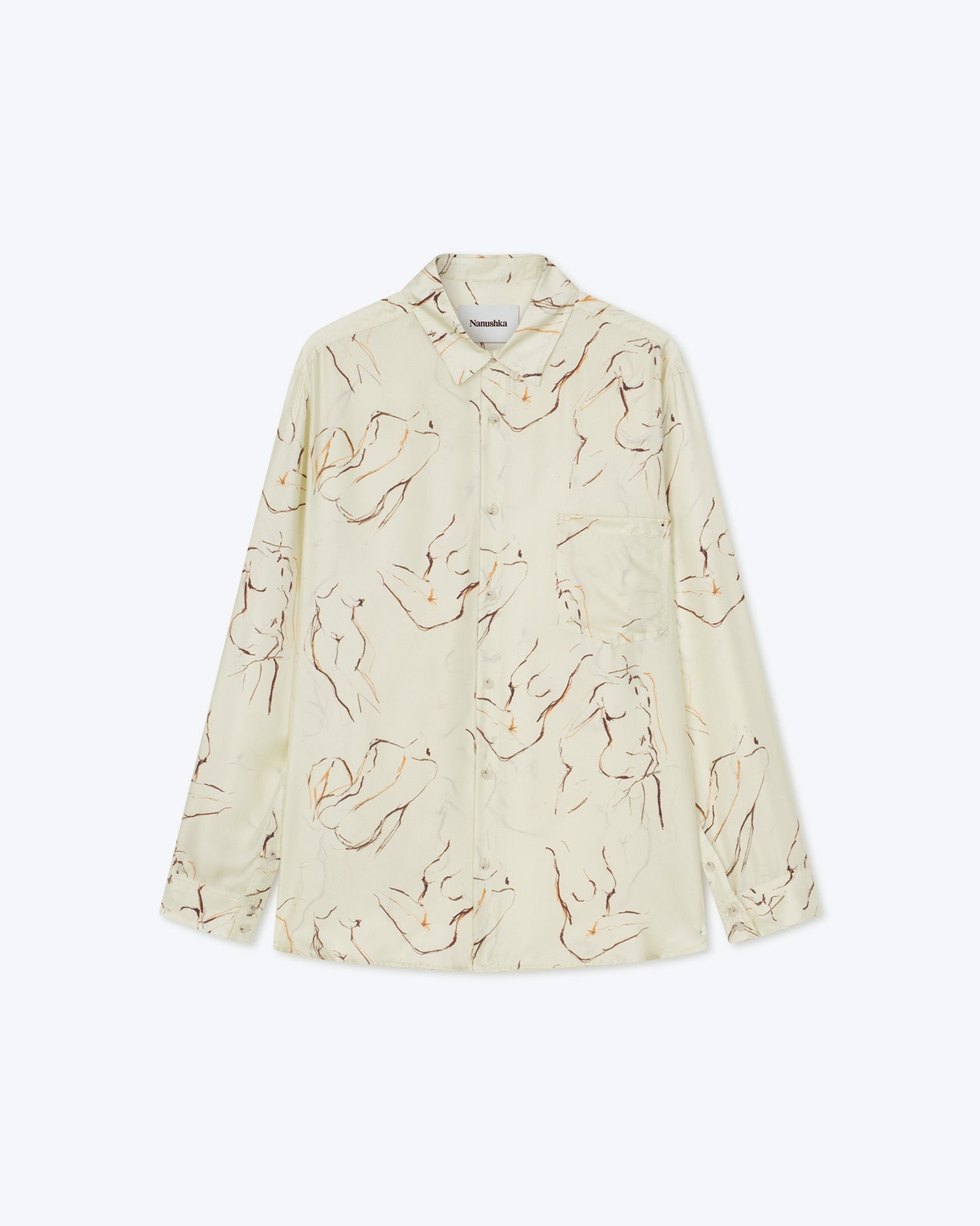 JARI - Twill silk shirt - Line drawing - 5