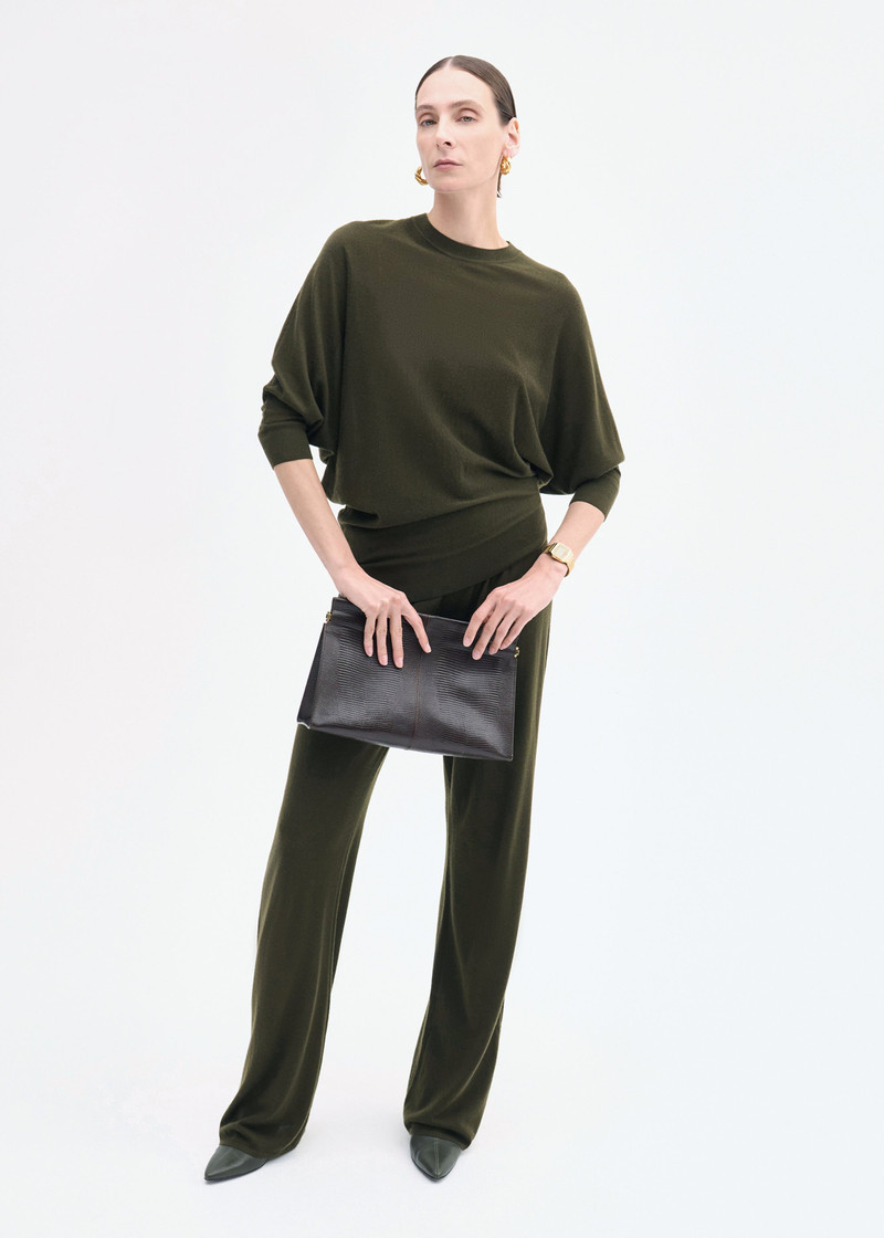 CO Pull Up Pant in Fine Cashmere  – Olive outlook