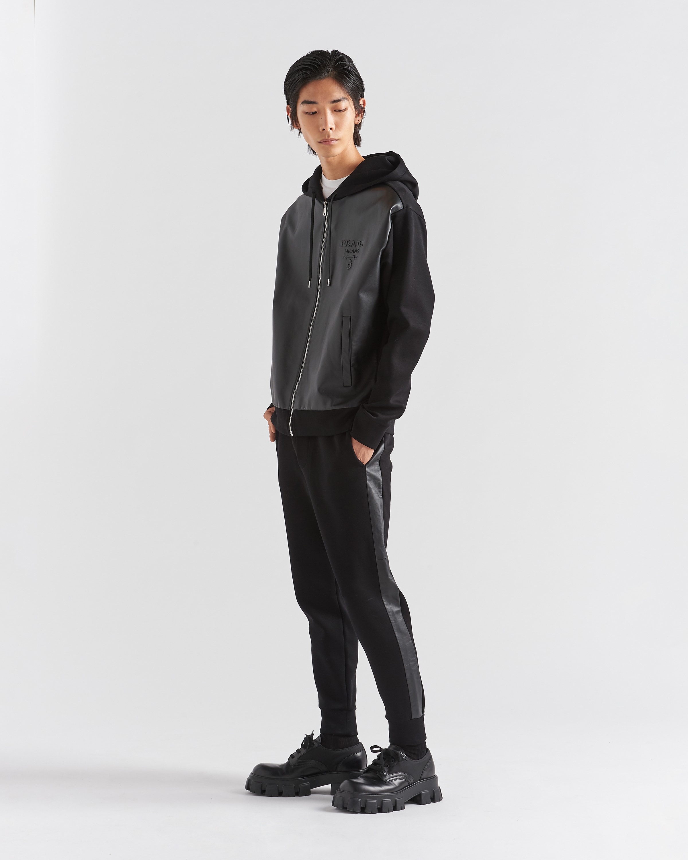 Technical fleece and leather pants - 2