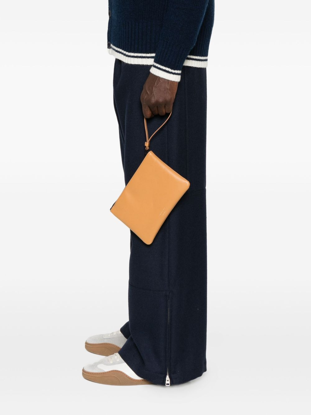 zip-top leather clutch - 2