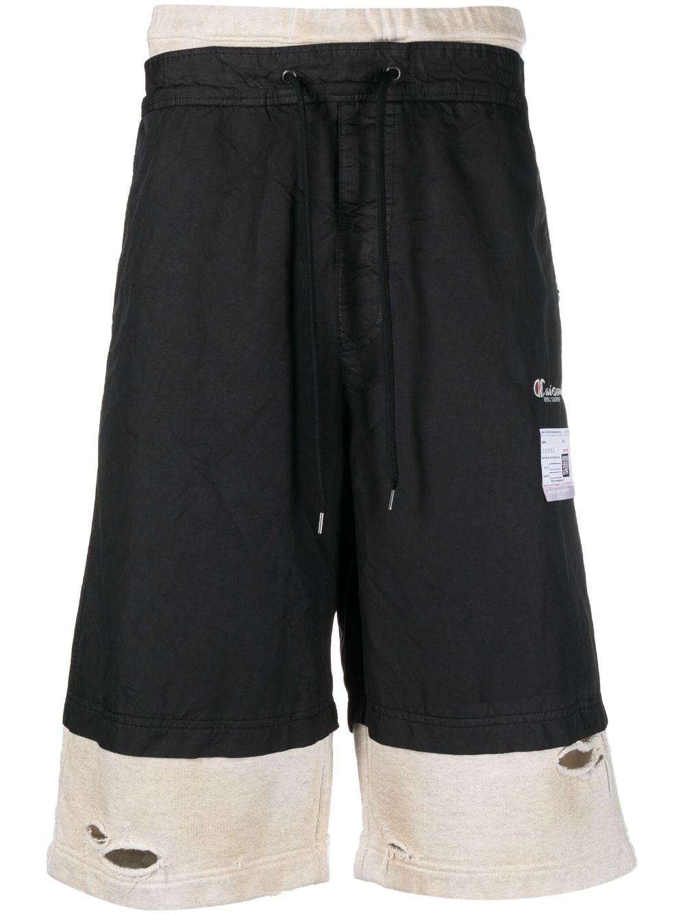 layered drawstring shorts - 1