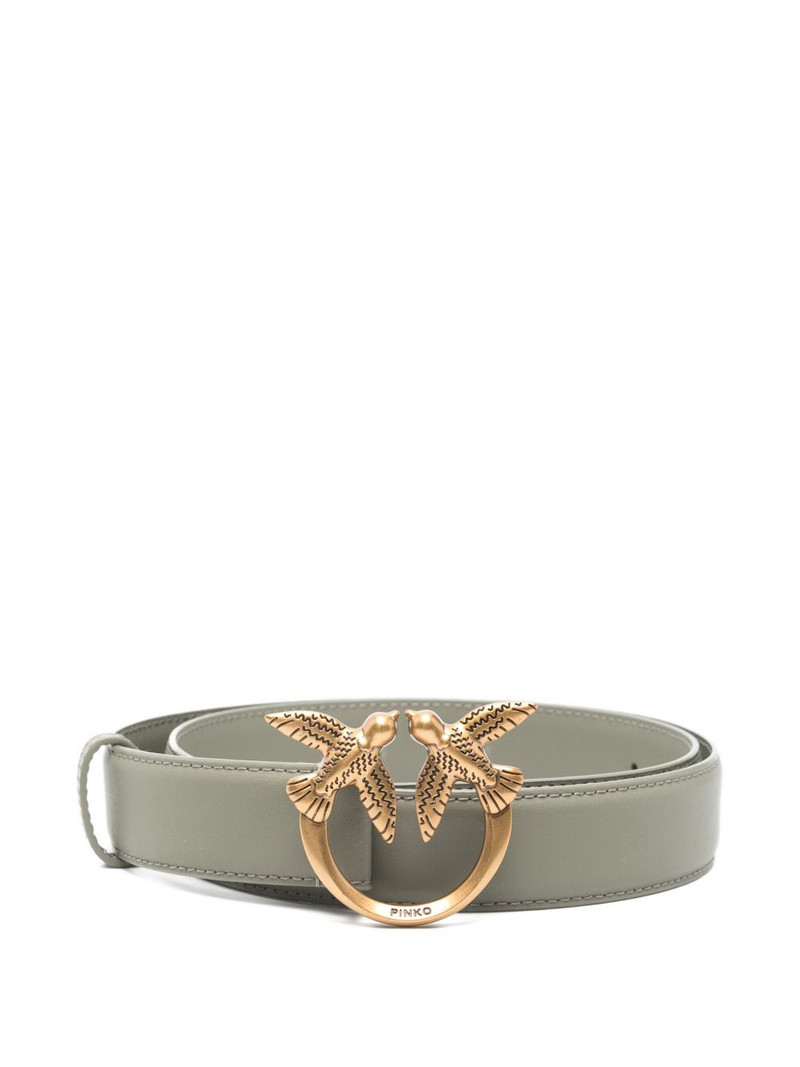 logo-buckle leather belt 1