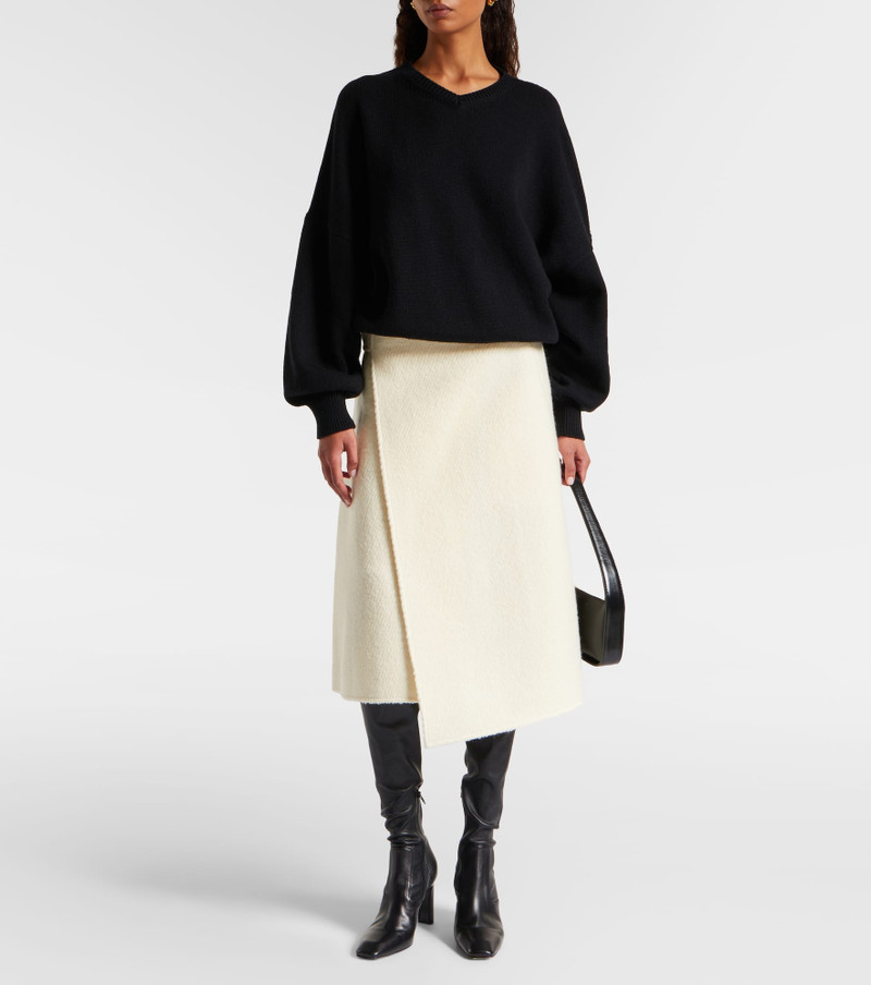 Proenza Schouler Bodhi high-rise wool-blend bouclé wrap skirt outlook