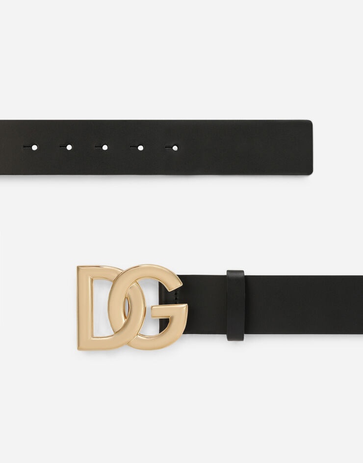 Lux leather belt with crossover DG logo buckle - 2