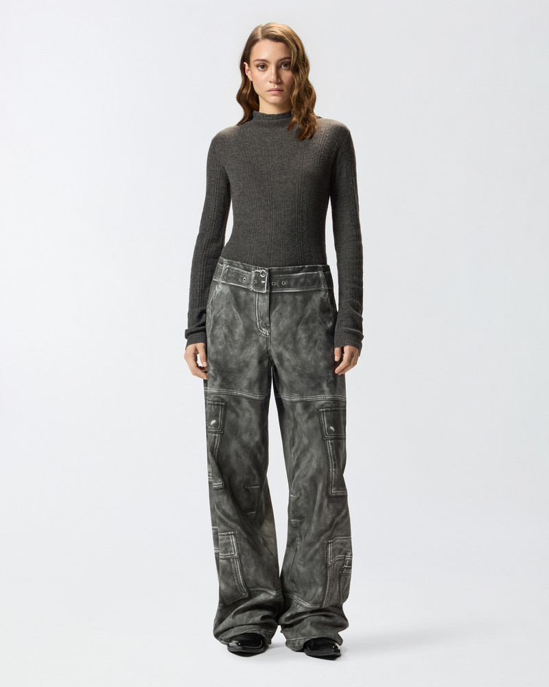 PINKO WIDE-LEG TROUSERS WITH LEATHER-EFFECT PRINT outlook