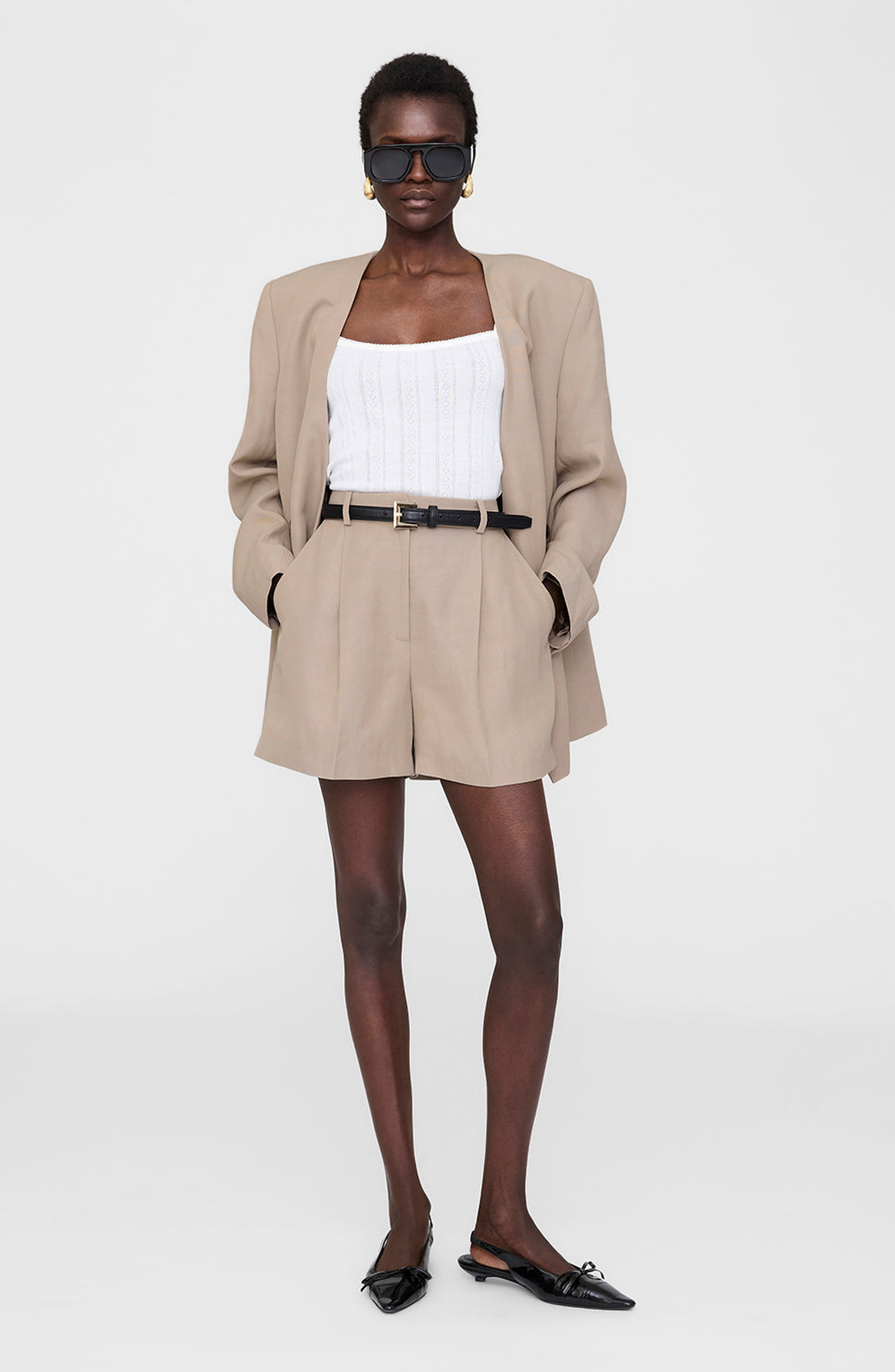 ANINE BING Trent Short in Fawn at Nordstrom - 5