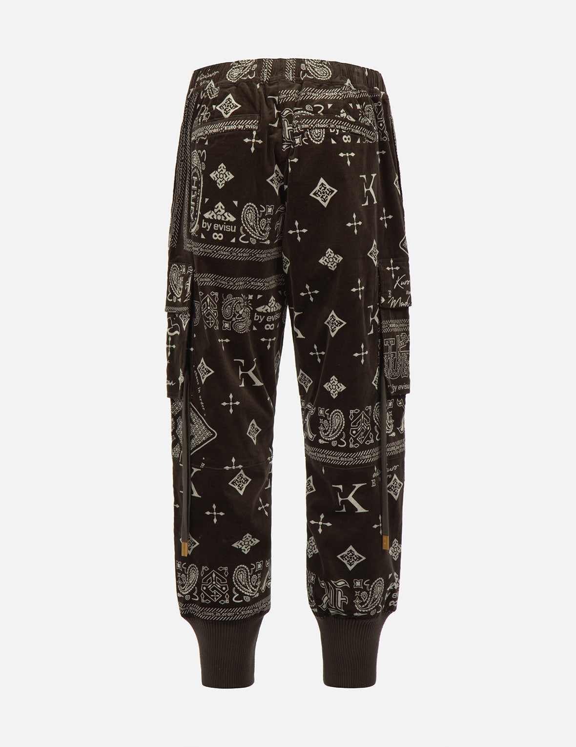 Monogram Paisley and Logo Print Velvet Joggers - 2