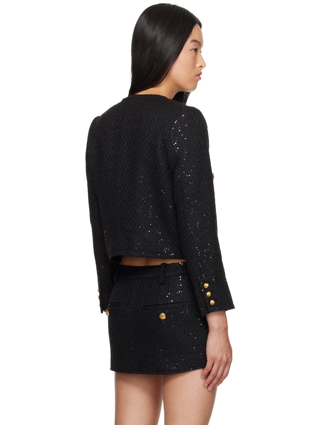 Black Bela Tweed Jacket - 3