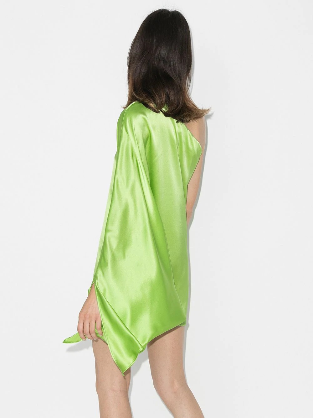 one-shoulder silk mini dress - 3