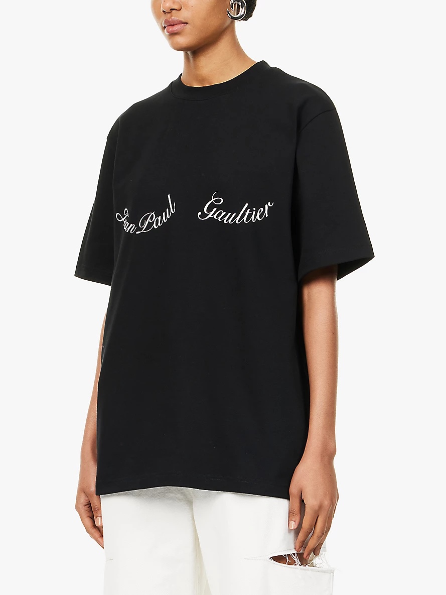 Jean Paul Gaultier White Oversized Lace Label T-shirt Jean