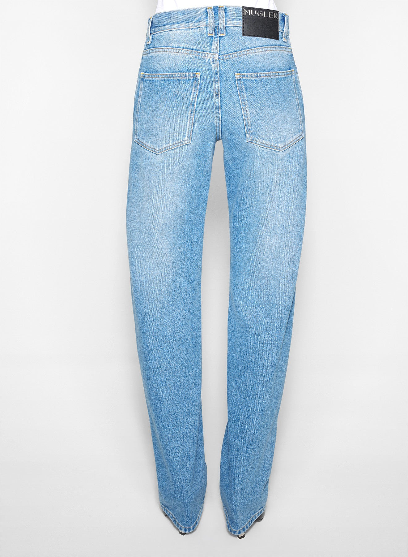 straight blue denim jeans - 4