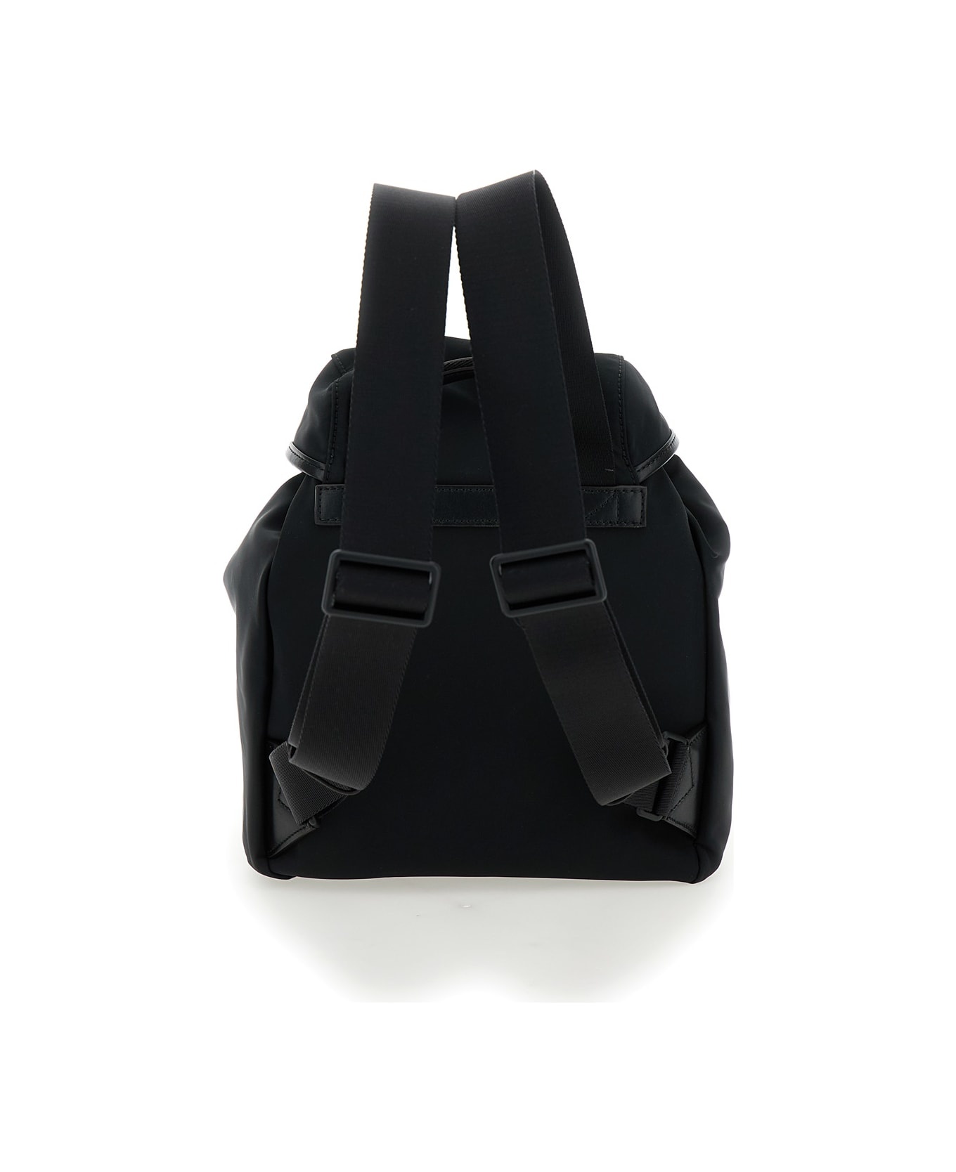 'trick' Black Backpack With Logo Print In Nylon Woman - 2