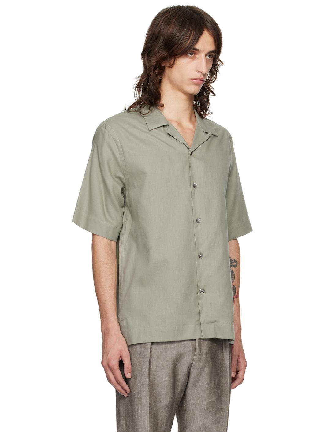 Green Button-Down Shirt - 2