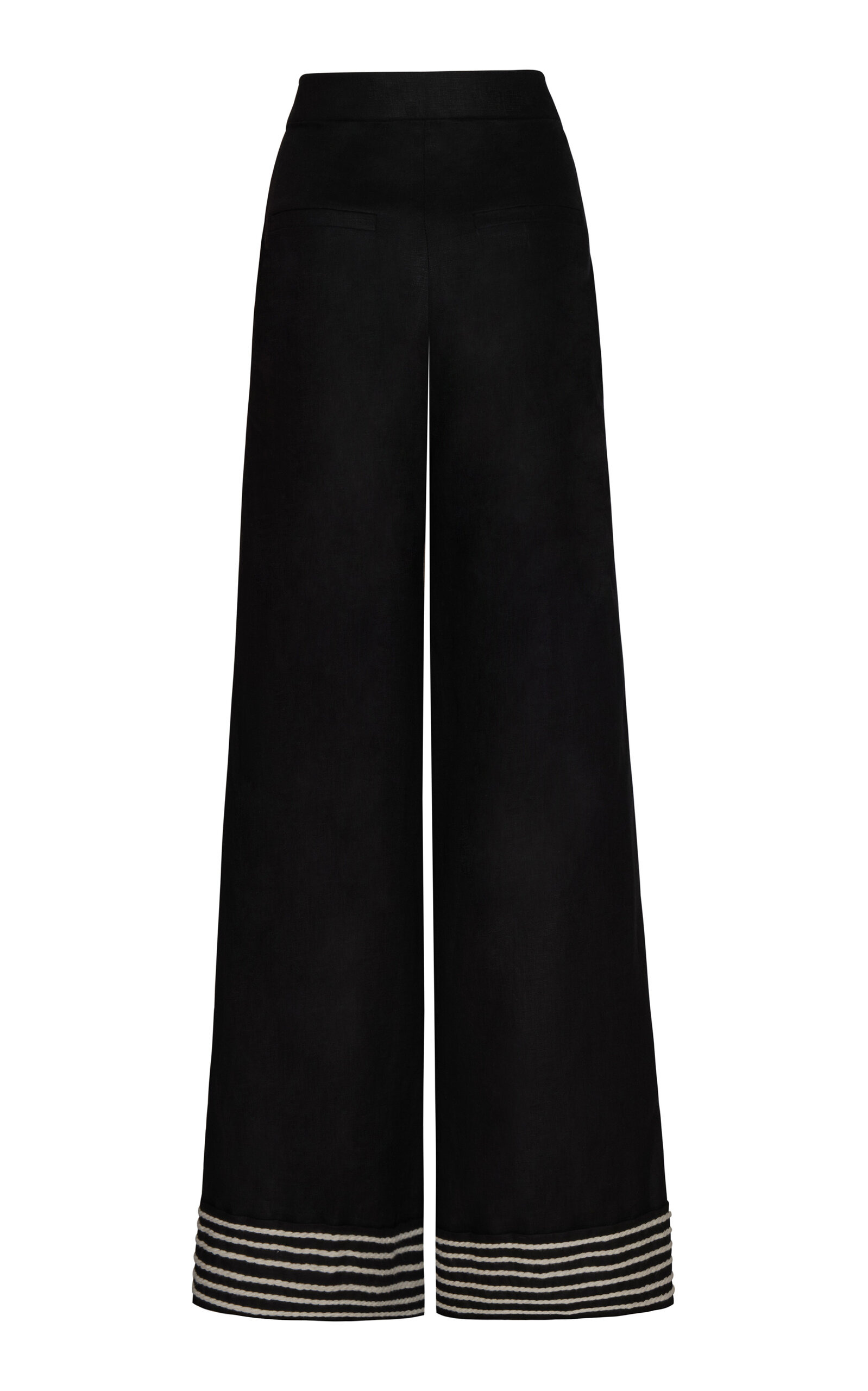 Tu Sutileza Embroidered Linen Pants black/white - 5