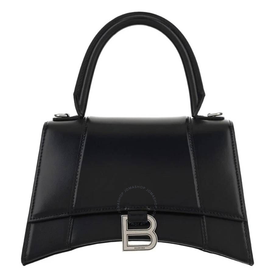 Balenciaga Black Leather Small Hourglass Box Top Handle Bag - 1