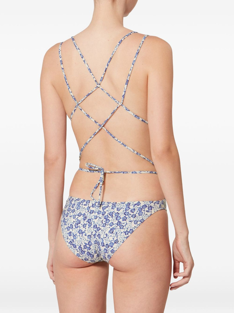 Tenisia floral-print crossover-straps swimsuit 4