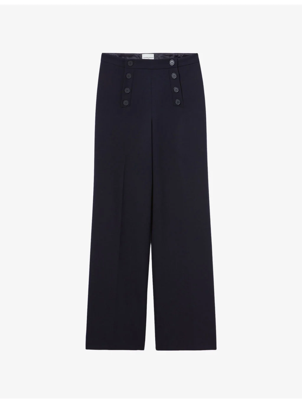 Flared Wide-Leg Mid-Rise Stretch-Woven Trousers - 1
